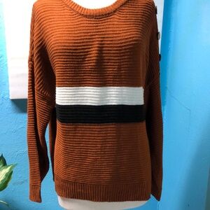 Rust and Black Striped Sweater